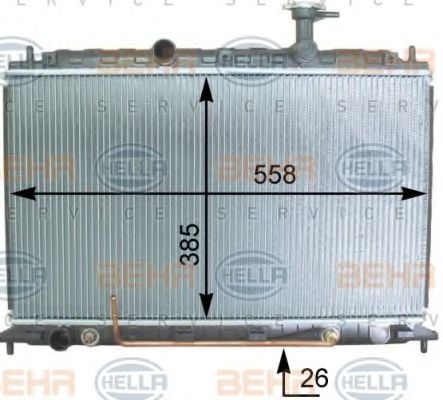 Радиатор, охлаждение двигателя BEHR HELLA SERVICE 8MK 376 763-491