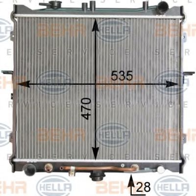 Радиатор, охлаждение двигателя BEHR HELLA SERVICE 8MK 376 763-511