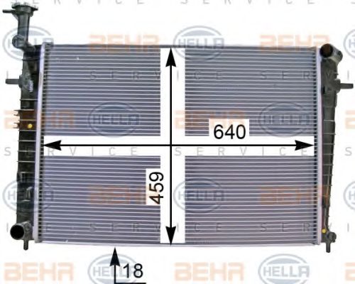 Радиатор, охлаждение двигателя BEHR HELLA SERVICE 8MK 376 763-651