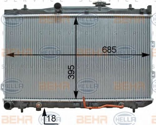 Радиатор, охлаждение двигателя BEHR HELLA SERVICE 8MK 376 763-701