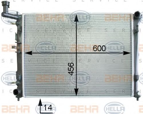 Радиатор, охлаждение двигателя BEHR HELLA SERVICE 8MK 376 763-711