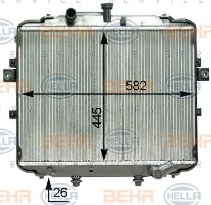 Радиатор, охлаждение двигателя BEHR HELLA SERVICE 8MK 376 763-741