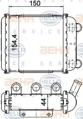 Радиатор, охлаждение двигателя BEHR HELLA SERVICE 8MK 376 765-231