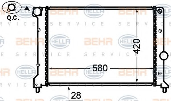 Радиатор, охлаждение двигателя BEHR HELLA SERVICE 8MK 376 766-111