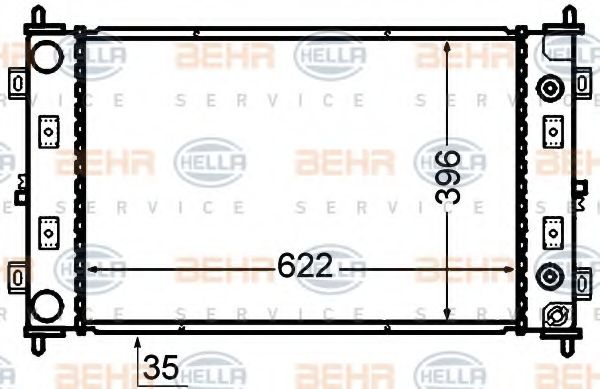 Радиатор, охлаждение двигателя BEHR HELLA SERVICE 8MK 376 766-511