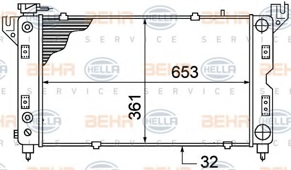 Радиатор, охлаждение двигателя BEHR HELLA SERVICE 8MK 376 766-521