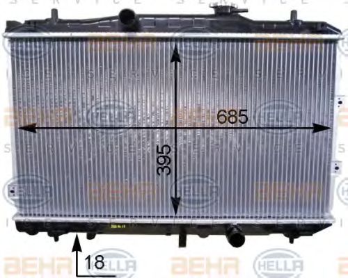 Радиатор, охлаждение двигателя BEHR HELLA SERVICE 8MK 376 768-711