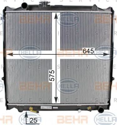 Радиатор, охлаждение двигателя BEHR HELLA SERVICE 8MK 376 773-401