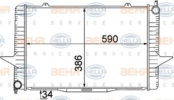 Радиатор, охлаждение двигателя BEHR HELLA SERVICE 8MK 376 774-191