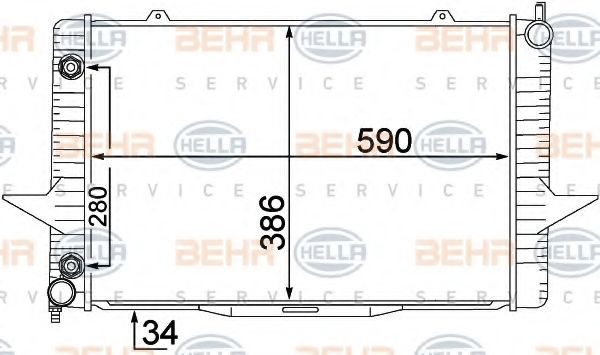 Радиатор, охлаждение двигателя BEHR HELLA SERVICE 8MK 376 774-201