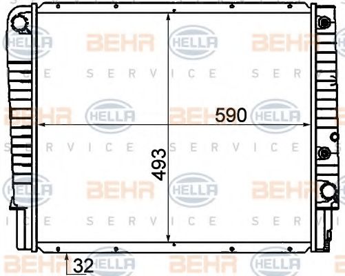 Радиатор, охлаждение двигателя BEHR HELLA SERVICE 8MK 376 774-211