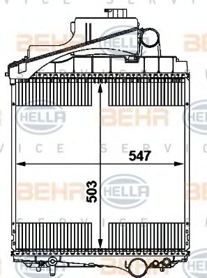 Радиатор, охлаждение двигателя BEHR HELLA SERVICE 8MK 376 783-621