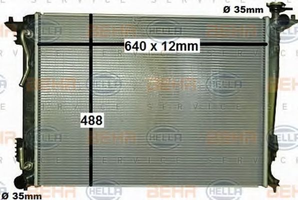 Радиатор, охлаждение двигателя BEHR HELLA SERVICE 8MK 376 787-561