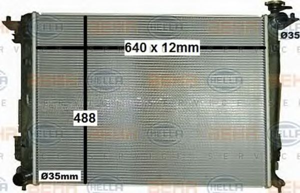 Радиатор, охлаждение двигателя BEHR HELLA SERVICE 8MK 376 787-571