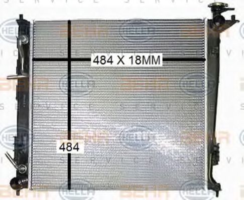 Радиатор, охлаждение двигателя BEHR HELLA SERVICE 8MK 376 787-591