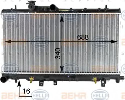 Радиатор, охлаждение двигателя BEHR HELLA SERVICE 8MK 376 787-661