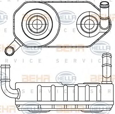 Масляный радиатор, автоматическая коробка передач BEHR HELLA SERVICE 8MO 376 787-671