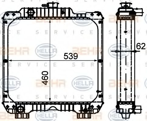 Радиатор, охлаждение двигателя BEHR HELLA SERVICE 8MK376792291