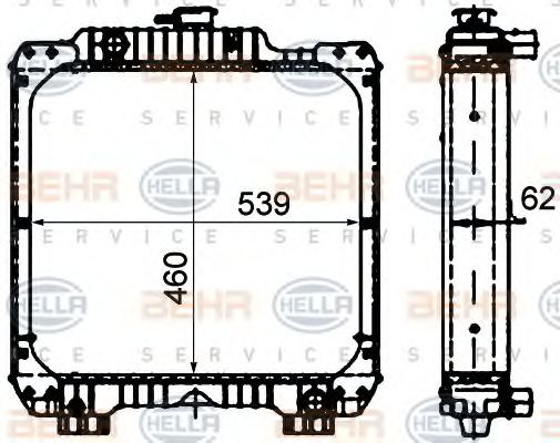 Радиатор, охлаждение двигателя BEHR HELLA SERVICE 8MK376792451