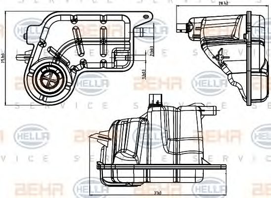 Компенсационный бак, охлаждающая жидкость BEHR HELLA SERVICE 8MA 376 923-021