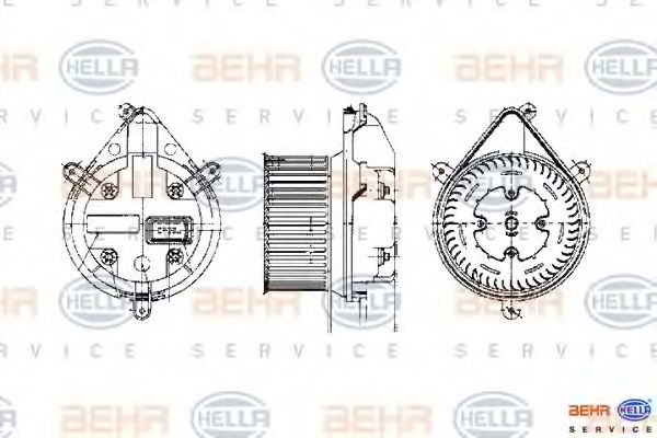 Вентилятор салона BEHR HELLA SERVICE 10179