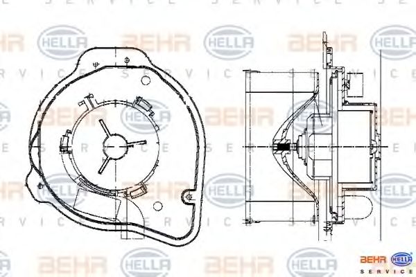 Вентилятор салона BEHR HELLA SERVICE 04419