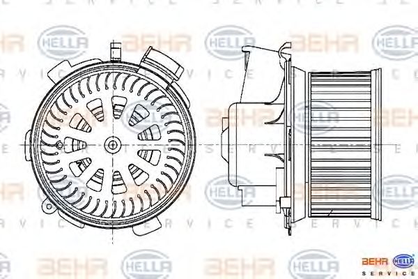 Вентилятор салона BEHR HELLA SERVICE 8EW009159481