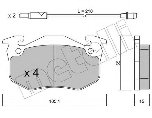 Комплект тормозных колодок, дисковый тормоз METELLI 22-0036-2