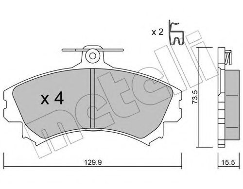 Комплект тормозных колодок, дисковый тормоз METELLI 22-0216-0