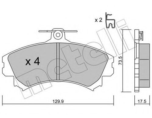 Комплект тормозных колодок, дисковый тормоз METELLI 22-0216-1