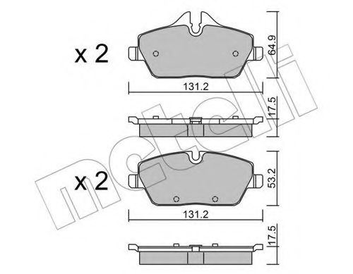 Комплект тормозных колодок, дисковый тормоз METELLI 22-0664-0