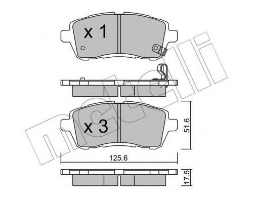 Комплект тормозных колодок, дисковый тормоз METELLI 22-0793-0