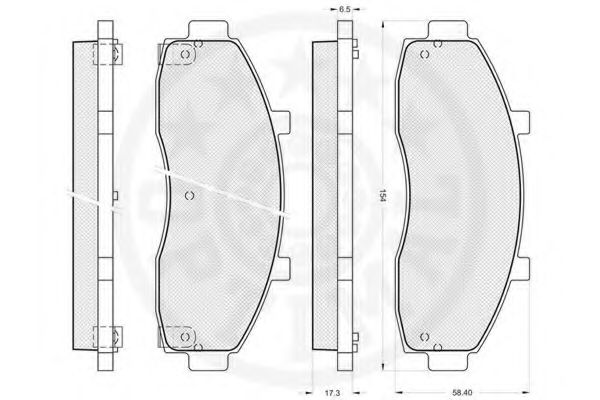 Комплект тормозных колодок, дисковый тормоз OPTIMAL 10235