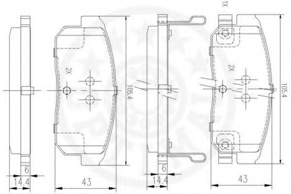 Комплект тормозных колодок, дисковый тормоз OPTIMAL 12492