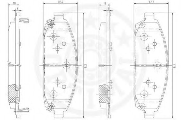 Комплект тормозных колодок, дисковый тормоз OPTIMAL 12579