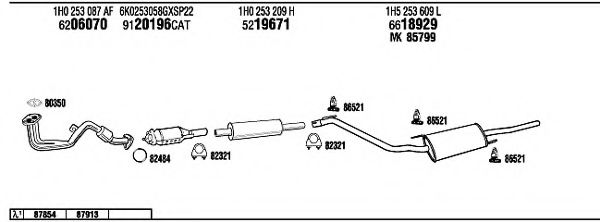 Система выпуска ОГ FONOS VW25058