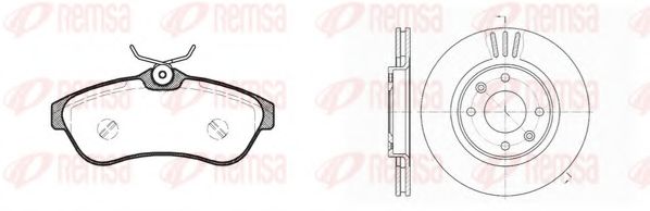 Комплект тормозов, дисковый тормозной механизм REMSA 8880.00