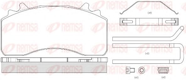 Комплект тормозных колодок, дисковый тормоз REMSA JCA 1526.80