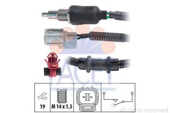 Выключатель, фара заднего хода FACET 7.6175