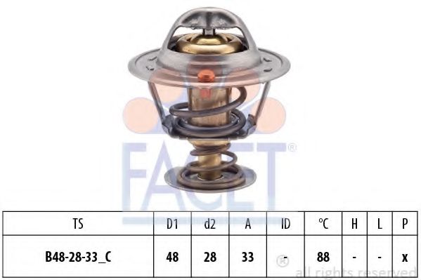 Термостат, охлаждающая жидкость FACET 7.8831S