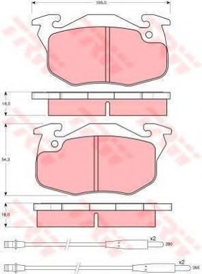 Комплект тормозов, дисковый тормозной механизм TRW GTD1035