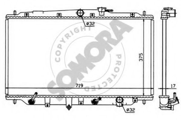 Радиатор, охлаждение двигателя SOMORA 126142