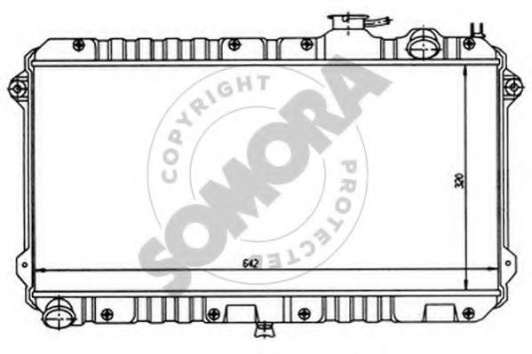 Радиатор, охлаждение двигателя SOMORA 166040