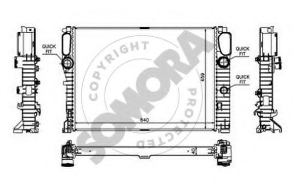 Радиатор, охлаждение двигателя SOMORA 170844