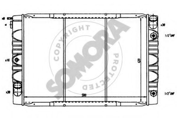 Радиатор, охлаждение двигателя SOMORA 362049