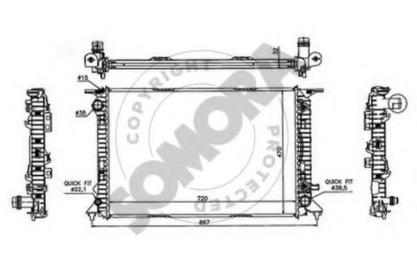 Радиатор, охлаждение двигателя SOMORA 021740D