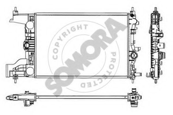 Радиатор, охлаждение двигателя SOMORA 212040