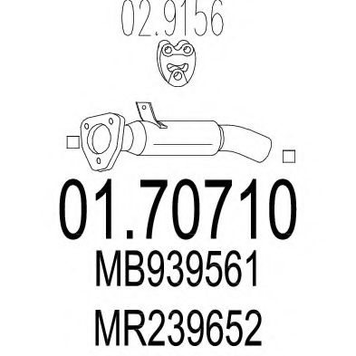 Труба выхлопного газа MTS 01.70710
