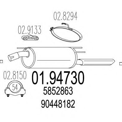 Глушитель выхлопных газов конечный MTS 01.94730