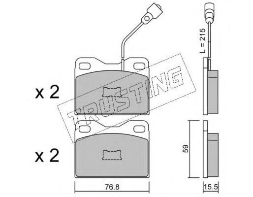 Комплект тормозных колодок, дисковый тормоз TRUSTING 017.4